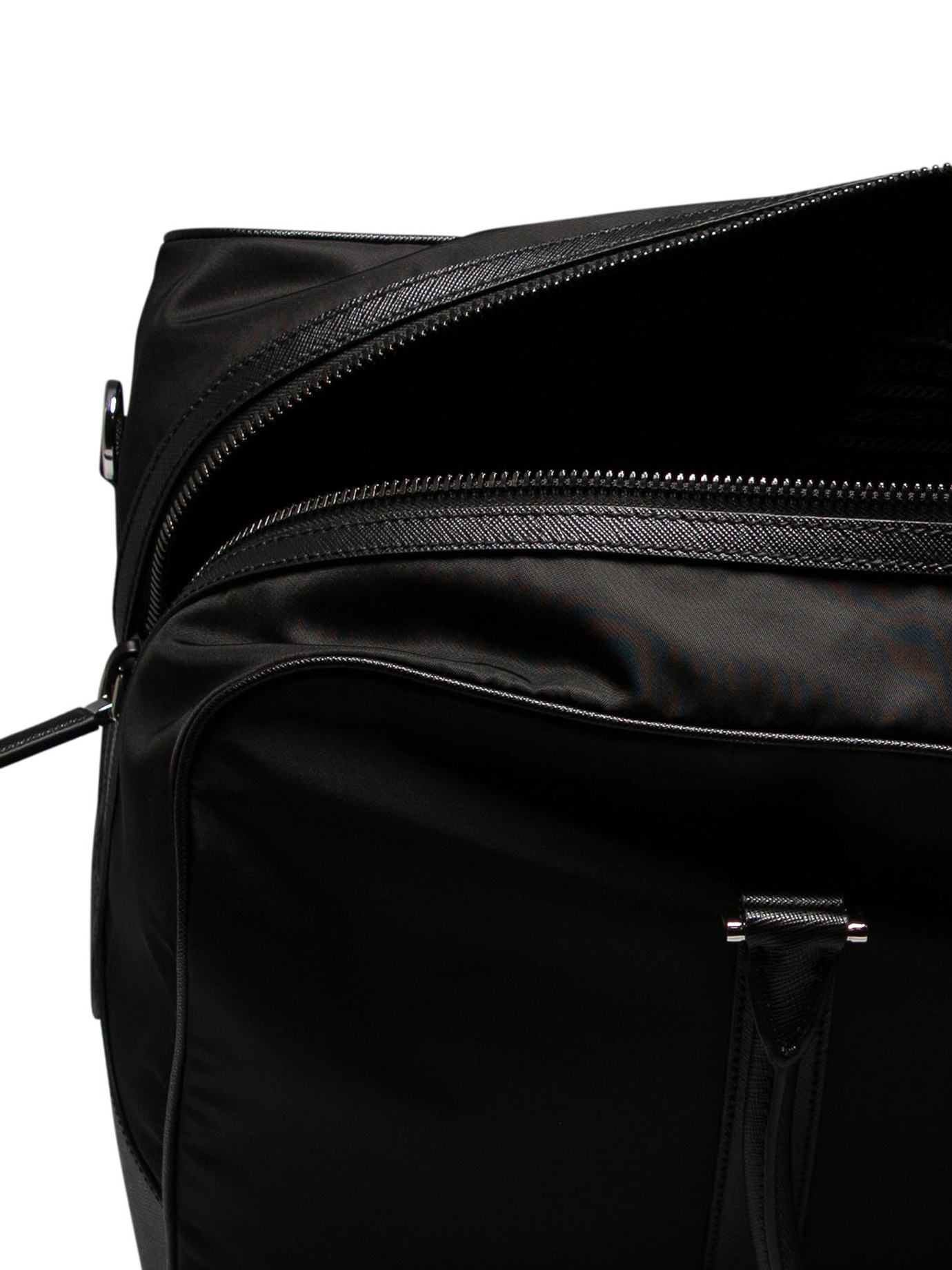 PRADA Black   Re-Nylon and Saffiano leather duffel bag